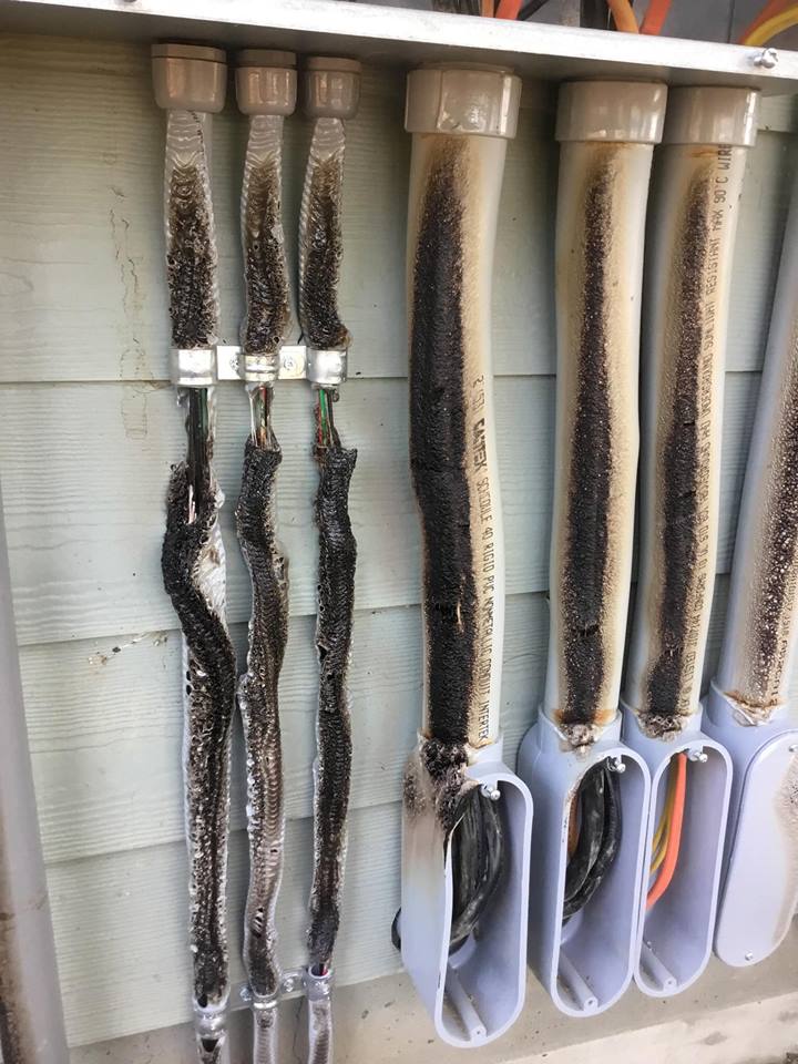 Three new American Standard air conditioning condensers installed outside a home in the Highland Lakes area — professional AC installation by Highland Lakes Heating & Air